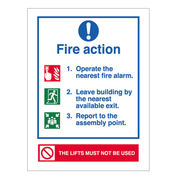 Fire Action Sign